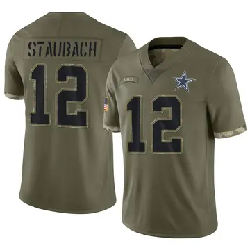 Roger Staubach Dallas Cowboys Men's Legend White Color Rush T-Shirt