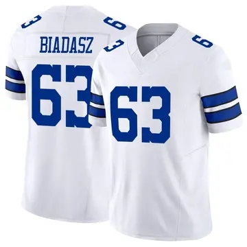 2018 Dallas Cowboys Tyler Biadasz #63 Game Issued White Practice Jersey  DP18917